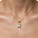 Gold Diamond Pendant - Square Diamond Necklace - Sparkly Bridal Necklace