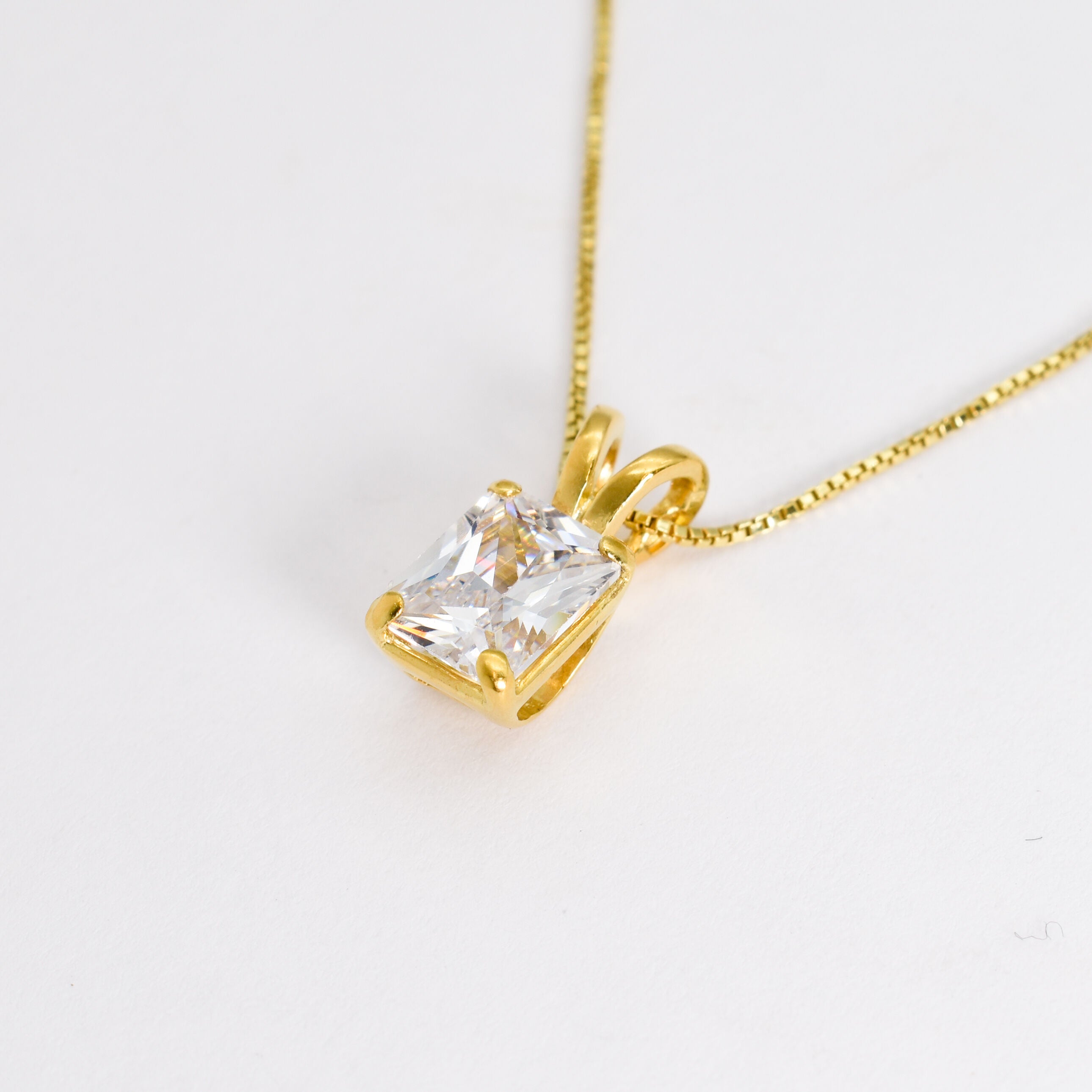1059/1-P-cCZZ: Gold Vermeil 18k CZ 8x6 octagon
