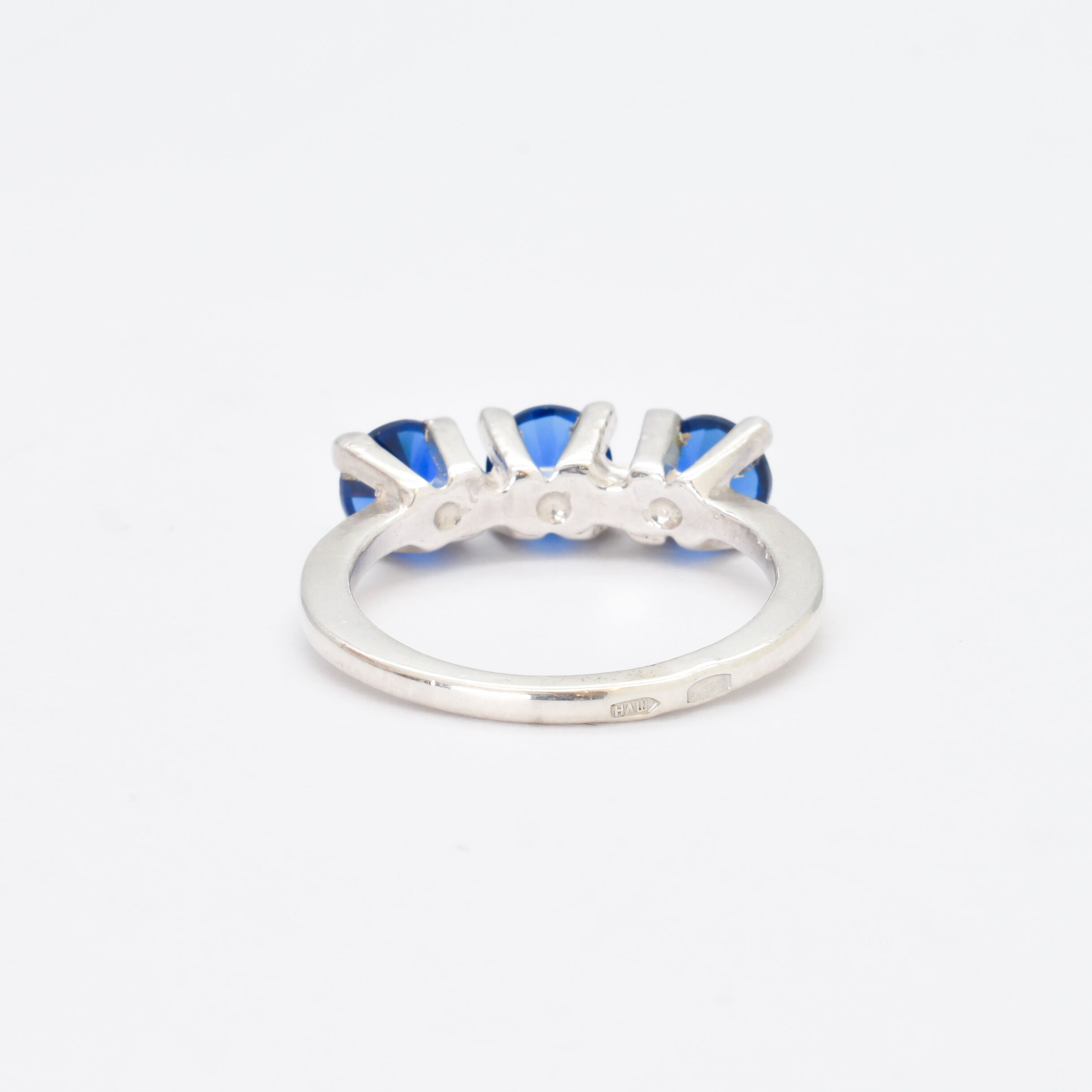 Charming sterling silver ring featuring a round Created Blue Sapphire, an ideal gift for September birthdays and special moments.