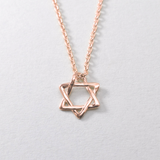 14k Solid Gold Star of David Necklace - Real Gold Star Necklace - Solid Gold Jewish Star Necklace