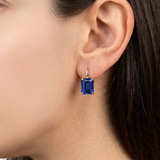 18k Gold Vermeil Sapphire Earrings featuring Baguette Blue Sapphire, a stunning September birthstone gift for any occasion.