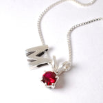 TE-2910/1: Sterling Silver 925 Garnet 5mm