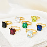 Gemstone Solitaire Ring - Personalised Birthstone Ring
