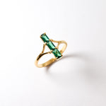 Charming Created Emerald Ring in 18k Gold Vermeil, a stylish choice for everyday elegance and meaningful gifting.
