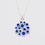 Cluster Sapphire Necklace - Gorgeous Blue Floral Pendant in Sterling Silver, perfect for casual wear and memorable gifting.