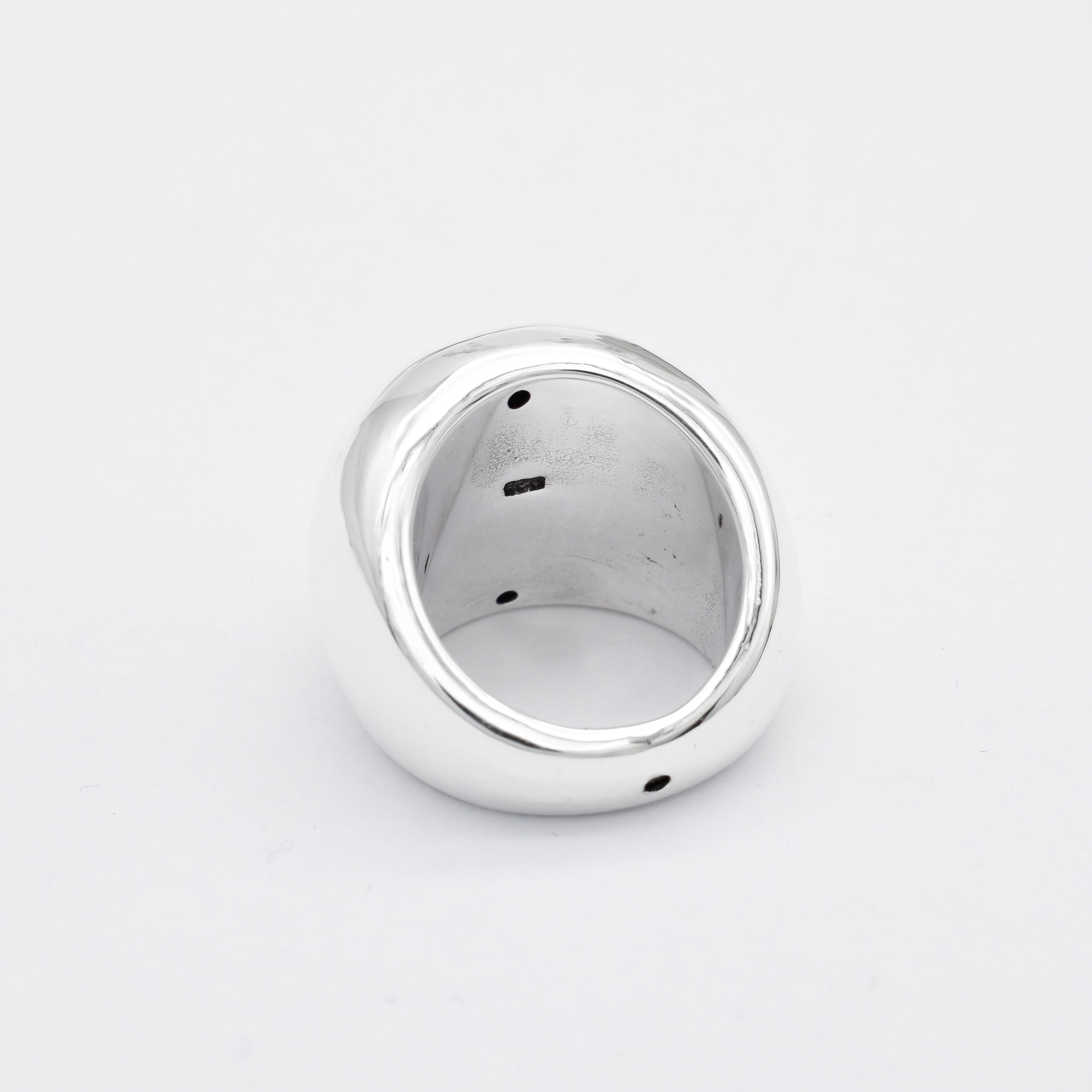 Silver Dome Ring Back View