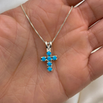 Silver Turquoise Pendant on a palm