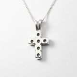 Silver Turquoise Pendant Back View in White Background