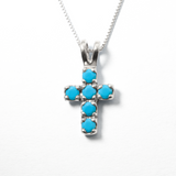 Turquoise Cross Necklace - Natural Turquoise Pendant - Small Cross Necklace