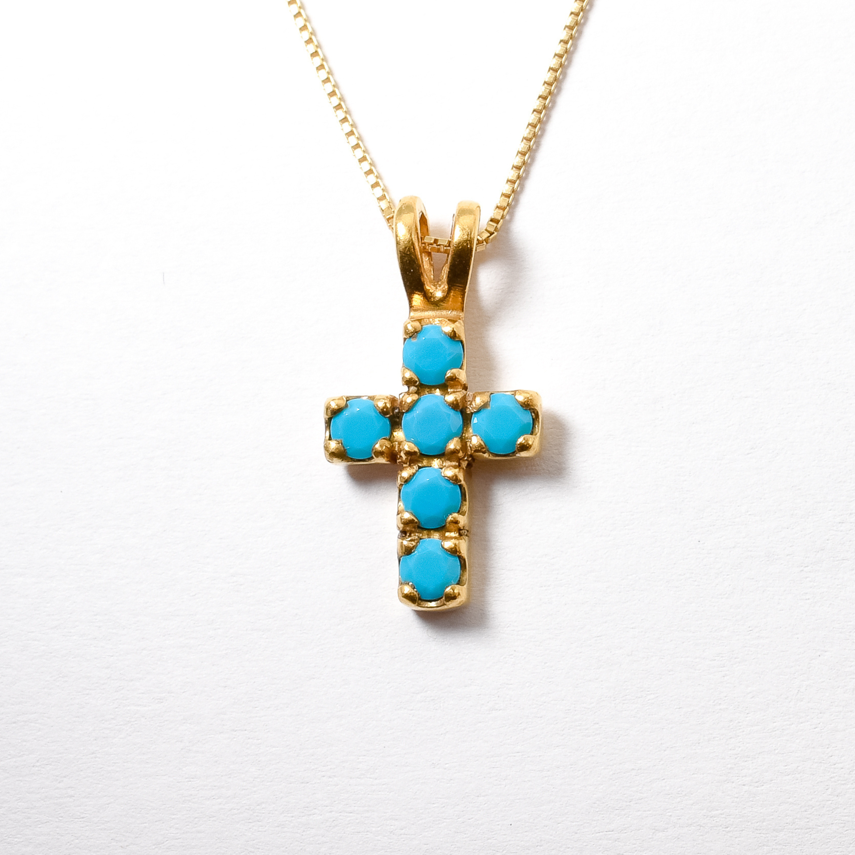 Turquoise Pendant in 18k Gold Vermeil