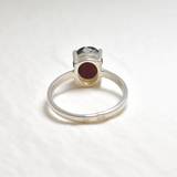 2829-R-nGAR: Sterling Silver 925 Garnet 10x8mm Oval