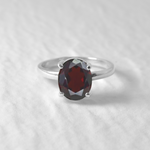 2829-R-nGAR: Sterling Silver 925 Garnet 10x8mm Oval