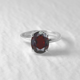 2829-R-nGAR: Sterling Silver 925 Garnet 10x8mm Oval