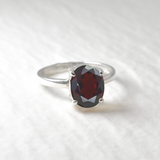 2829-R-nGAR: Sterling Silver 925 Garnet 10x8mm Oval