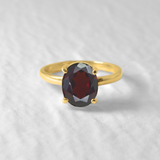 2829-R-nGAR: Gold Vermeil 18k Garnet 10x8mm Oval