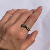 Silver Aquamarine Ring - Half Eternity Band - Blue Aquamarine Ring Ring