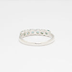 Silver Aquamarine Ring - Half Eternity Band - Blue Aquamarine Ring Ring