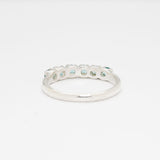 Silver Aquamarine Ring - Half Eternity Band - Blue Aquamarine Ring Ring