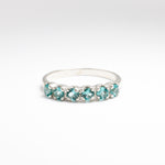 Silver Aquamarine Ring - Half Eternity Band - Blue Aquamarine Ring Ring