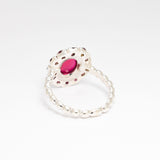Gorgeous 925 Sterling Silver Ruby Ring with Oval Created Red Ruby, a perfect gift for July birthdays and meaningful occasions.