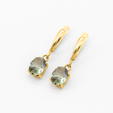 Green Diamond Earrings - Diamond Dangling Earrings - Gift For Her