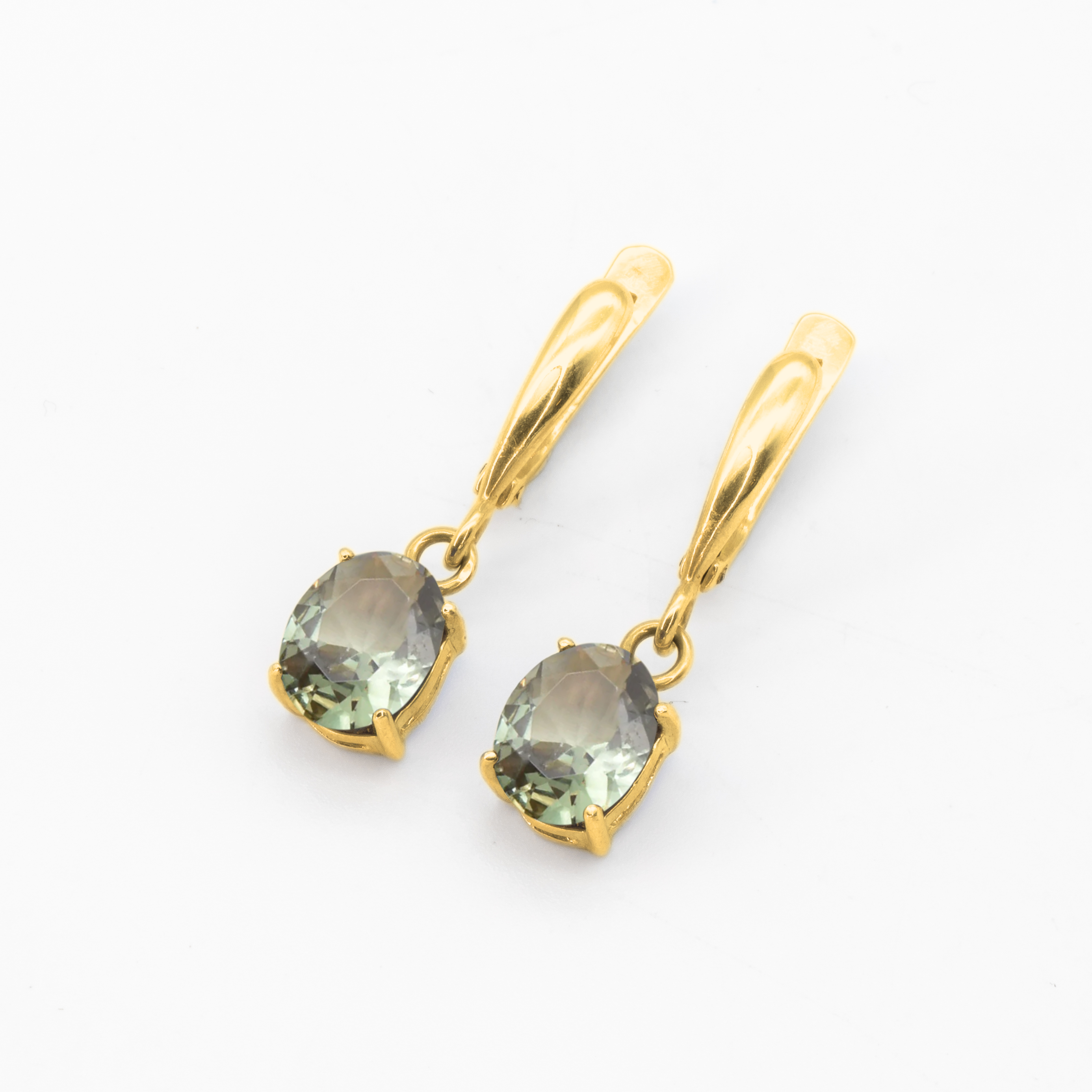 Green Diamond Earrings - Diamond Dangling Earrings - Gift For Her
