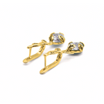 Gold Diamond Earrings - Vintage Leaves Earrings - Diamond Bridal Earrings