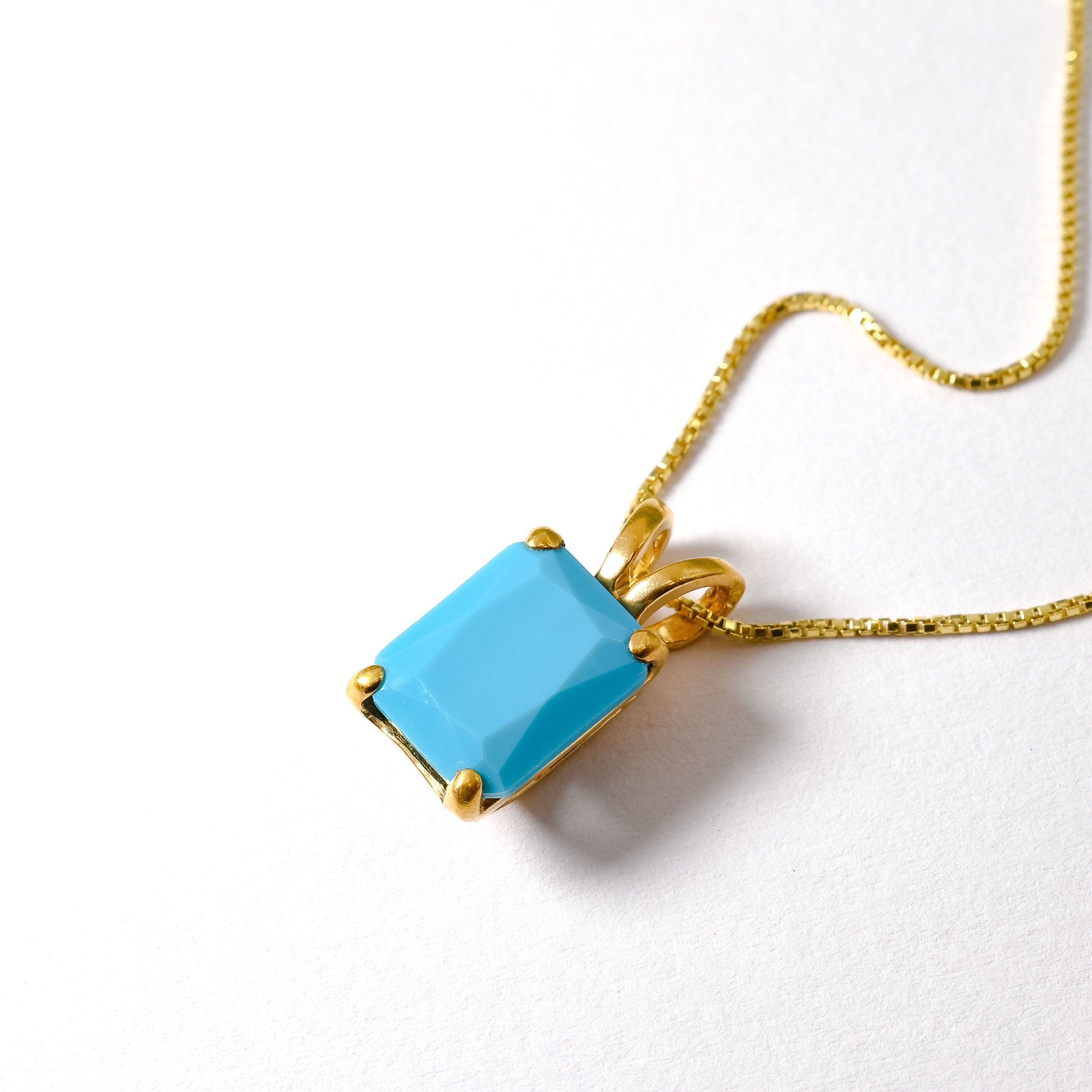 Turquoise Pendant in 18k Gold Vermeil, December Birthstone for protection & healing, perfect for gifts and everyday wear.