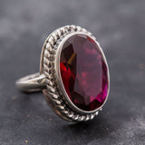 Large Ruby Ring - Red Statement Ring - Vintage Oval Ring