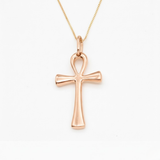 Gold Cross Pendant - Egyptian Ankh Necklace - Ancient Christian Pendant