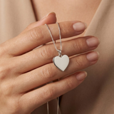 Silver Heart Necklace - Valentines Gift For Her - Love Heart Pendant