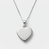 Silver Heart Necklace - Valentines Gift For Her - Love Heart Pendant