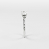 1 Carat Pavé Diamond Ring - Solid White Gold Ring - Diamond Engagement Ring