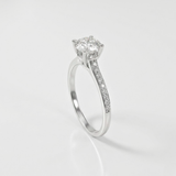 1 Carat Pavé Diamond Ring - Solid White Gold Ring - Diamond Engagement Ring