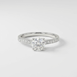 1 Carat Pavé Diamond Ring - Solid White Gold Ring - Diamond Engagement Ring