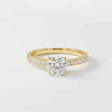 1 Carat Pavé Diamond Ring - Solid White Gold Ring - Diamond Engagement Ring