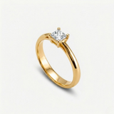 1 Carat Princess Cut Diamond Ring - Solid Gold Ring - Solitaire Engagement Ring