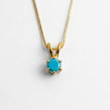 Dainty Turquoise Necklace - Blue Turquoise Pendant - December Birthstone Gift