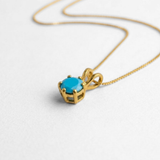 Dainty Turquoise Necklace - Blue Turquoise Pendant - December Birthstone Gift