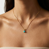 Dainty Turquoise Necklace - Blue Turquoise Pendant - December Birthstone Gift