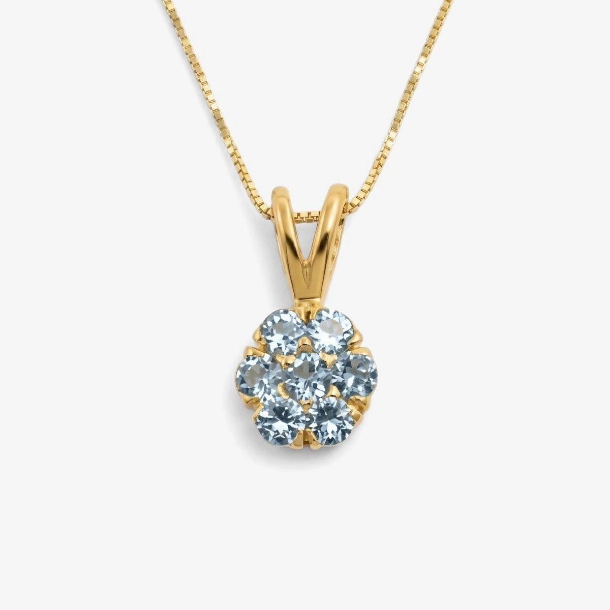 Created Blue Topaz Pendant made in 18k Gold Vermeil with Created sky Blue Topaz in setting, December Birthstone gift idea, symbolizes clarity, emotional balance, and truth, ideal for everyday wear and perfect for birthday gifting and special occasions.