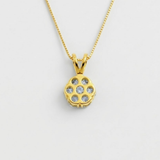 Close-up: sky-blue created topaz pendant in 18k gold vermeil, December birthstone gift for everyday wear