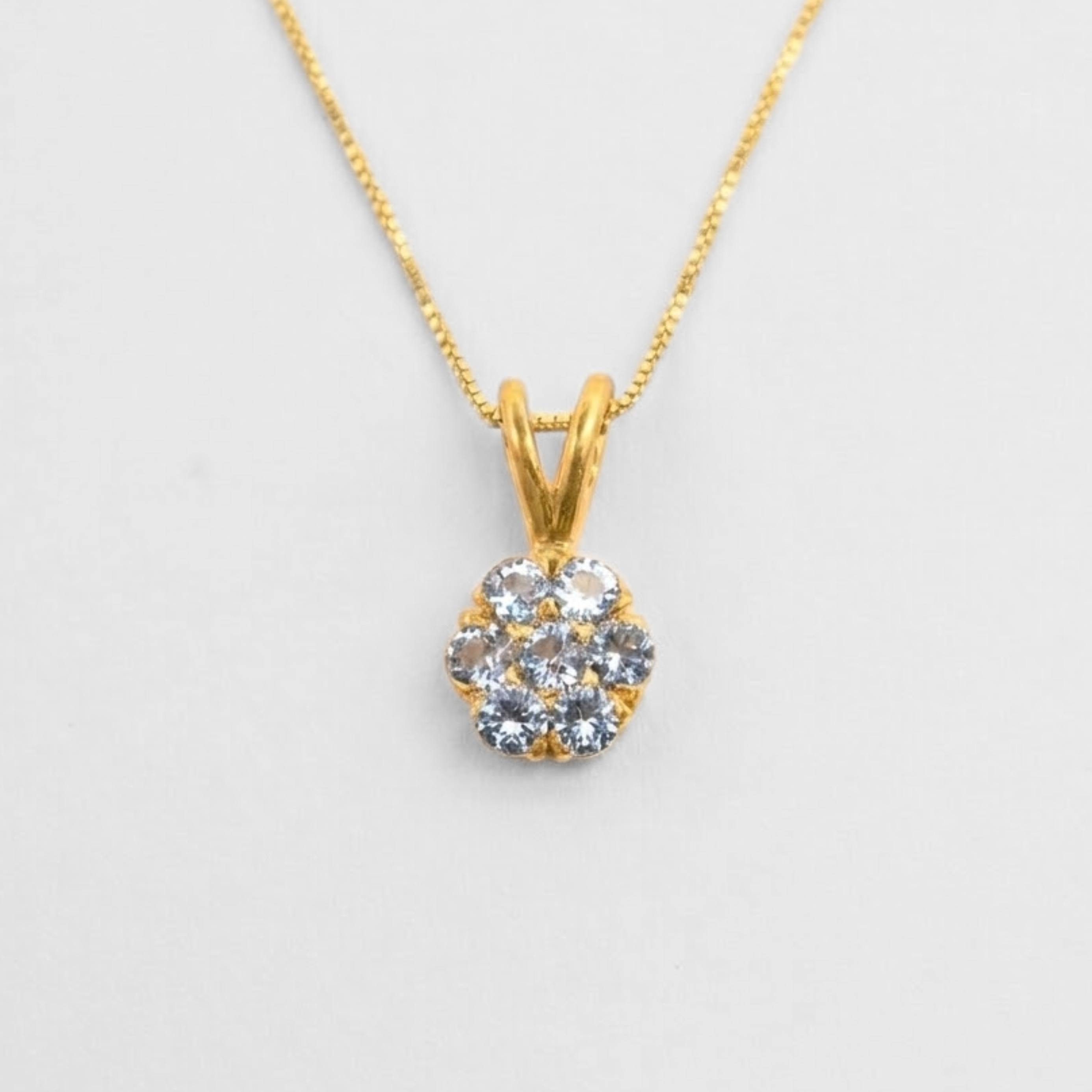 Created Blue Topaz Pendant made in 18k Gold Vermeil with Created sky Blue Topaz in setting, December Birthstone gift idea, symbolizes clarity, emotional balance, and truth, ideal for everyday wear and perfect for birthday gifting and special occasions.