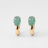 Genuine Emerald Earrings - Gold Hoop Emerald Earrings - May Birthstone Gift