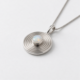 Round Opal Necklace - Natural Opal Necklace - Statement Opal Pendant