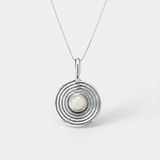 Round Opal Necklace - Natural Opal Necklace - Statement Opal Pendant