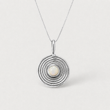 Round Opal Necklace - Natural Opal Necklace - Statement Opal Pendant