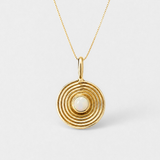 Natural Australian Opal Pendant made in 18k Gold Vermeil with Round Natural white Australian Opal in Bezel setting, October Birthstone gift idea, symbolizes hope, purity, and truth, ideal for everyday wear and perfect for birthday gifting and special occasions.