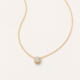 Natural Diamond Solid Gold Necklace made in 14k Yellow Gold with Natural white Diamond in Prong setting, April Birthstone gift idea, symbolizes commitment, strength & purity, ideal for everyday wear and perfect for birthday gifting and special occasions.