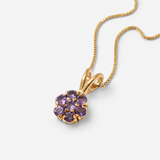 Amethyst Flower Pendant - Created Amethyst Pendant - February Birthstone Gift